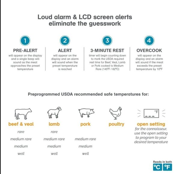 Polder Deluxe Preset In-Oven Thermometer with Ultra Probe - Picture 3 of 15